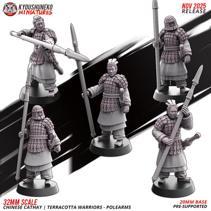 Ancient Chinese Cathay Terracotta Warriors Polearm Unit (10 models) Various Scales Historical Wargaming (US tariffs are pre-paid by us)