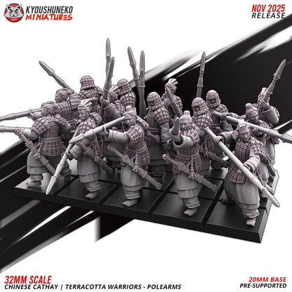 Ancient Chinese Cathay Terracotta Warriors Polearm Unit (10 models) Various Scales Historical Wargaming (US tariffs are pre-paid by us)