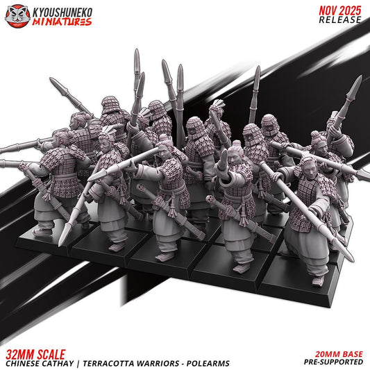 Ancient Chinese Cathay Terracotta Warriors Polearm Unit (10 models) Various Scales Historical Wargaming (US tariffs are pre-paid by us)