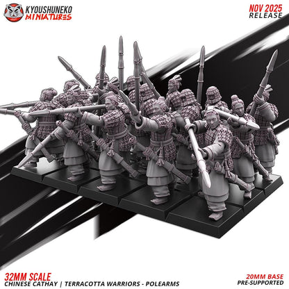 Ancient Chinese Cathay Terracotta Warriors Polearm Unit (10 models) Various Scales Historical Wargaming (US tariffs are pre-paid by us)