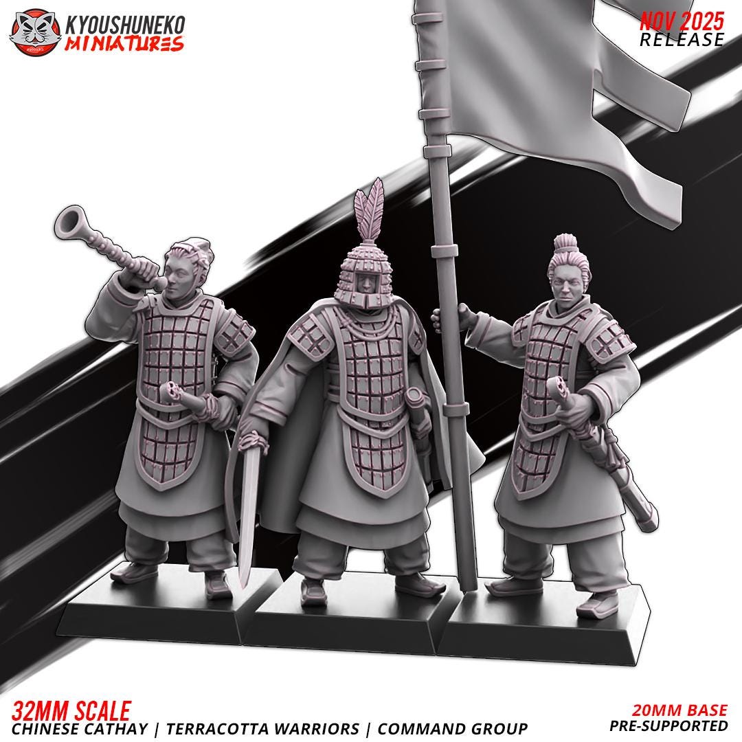Ancient Chinese Cathay Terracotta Warriors Swordsmen Unit (10 models) Various Scales Historical Wargaming (US tariffs are pre-paid by us)