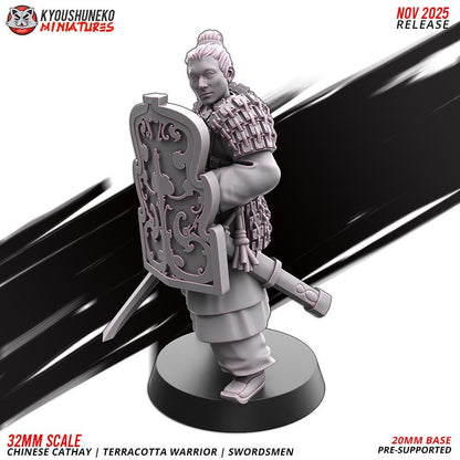 Ancient Chinese Cathay Terracotta Warriors Swordsmen Unit (10 models) Various Scales Historical Wargaming (US tariffs are pre-paid by us)