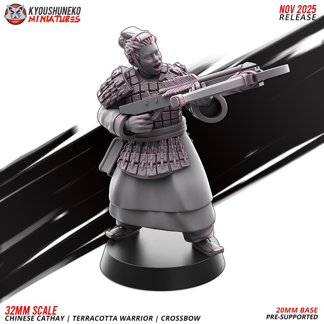Ancient Chinese Cathay Terracotta Warriors Crossbowmen Unit (10 models) Various Scales Historical Wargaming (US tariffs are pre-paid by us)