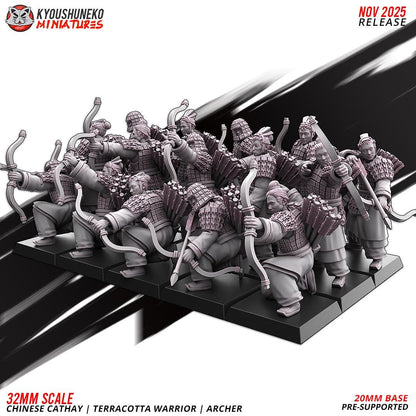 Ancient Chinese Cathay Terracotta Warriors Bowmen Unit (10 models) Various Scales Historical Wargaming (US tariffs are pre-paid by us)