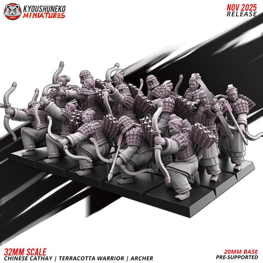 Ancient Chinese Cathay Terracotta Warriors Bowmen Unit (10 models) Various Scales Historical Wargaming (US tariffs are pre-paid by us)