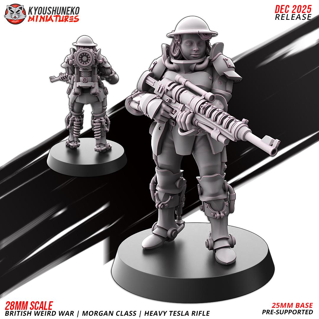 Weird War Commonwealth Morgan Class Heavy Tesla Rifle Squad (10 models) Various Scales SF Wargaming (US tariffs are pre-paid by us)