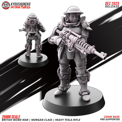Weird War Commonwealth Morgan Class Heavy Tesla Rifle Squad (10 models) Various Scales SF Wargaming (US tariffs are pre-paid by us)