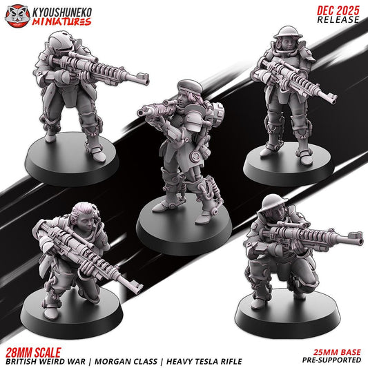 Weird War Commonwealth Morgan Class Heavy Tesla Rifle Squad (10 models) Various Scales SF Wargaming (US tariffs are pre-paid by us)