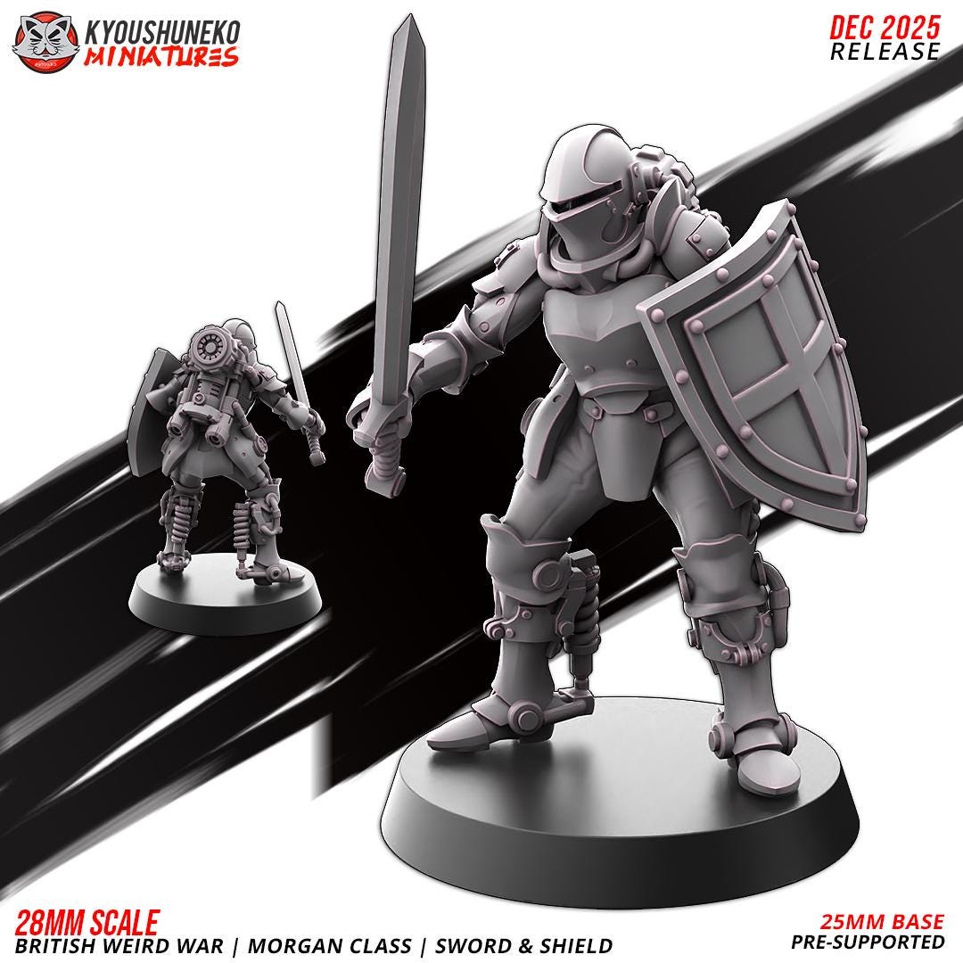 Weird War Commonwealth Morgan Class Sword and Shield Squad (10 models) Various Scales SF Wargaming (US tariffs are pre-paid by us)