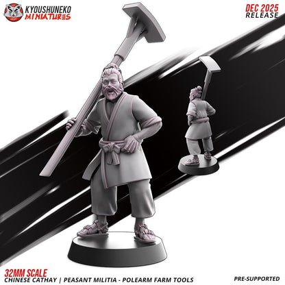 Ancient Chinese Cathay Peasant Militia with Farm Tools Unit (10 models) Various Scales Historical Wargaming (US tariffs are pre-paid by us)
