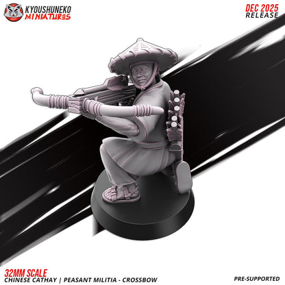 Ancient Chinese Cathay Peasant Militia with Crossbows Unit (10 models) Various Scales Historical Wargaming (US tariffs are pre-paid by us)