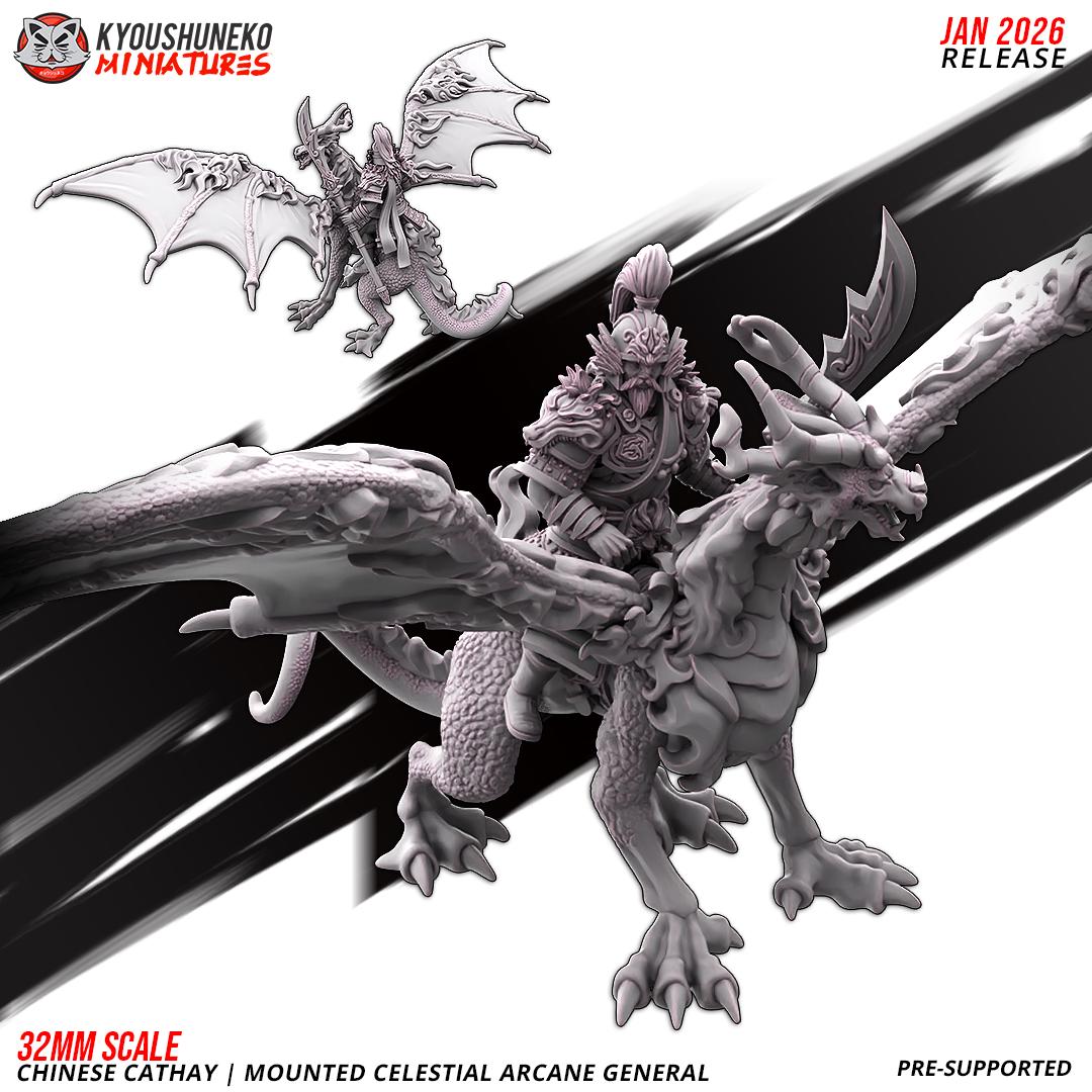 Ancient Chinese Cathay Celestial Arcane General (1 model) Various Scales Fantasy Wargaming (US tariffs are pre-paid by us)