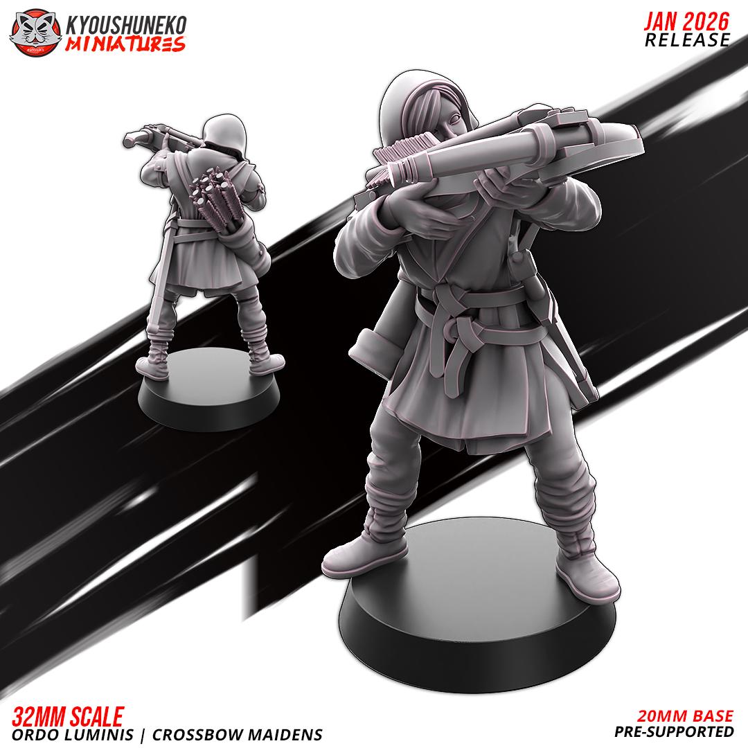 Ancient Chinese Cathay Ordo Luminis Maidens Crossbowmen Unit (10 models) Various Scales Historical Wargaming (US tariffs are pre-paid by us)