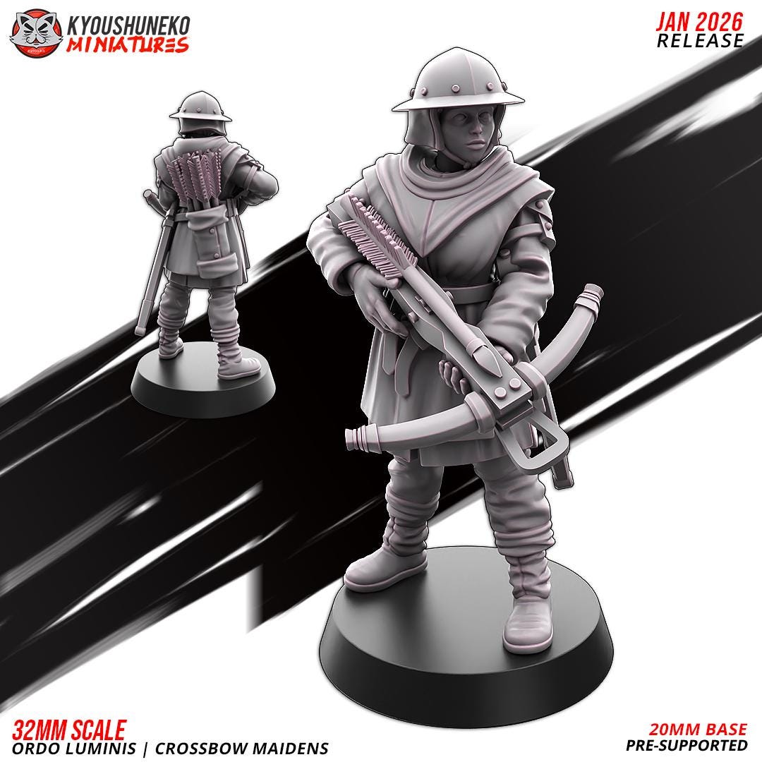 Ancient Chinese Cathay Ordo Luminis Maidens Crossbowmen Unit (10 models) Various Scales Historical Wargaming (US tariffs are pre-paid by us)