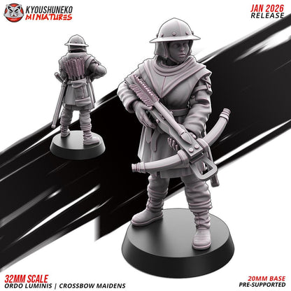 Ancient Chinese Cathay Ordo Luminis Maidens Crossbowmen Unit (10 models) Various Scales Historical Wargaming (US tariffs are pre-paid by us)