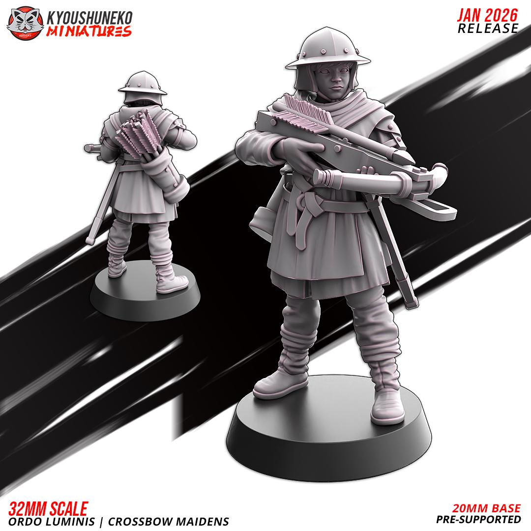 Ancient Chinese Cathay Ordo Luminis Maidens Crossbowmen Unit (10 models) Various Scales Historical Wargaming (US tariffs are pre-paid by us)
