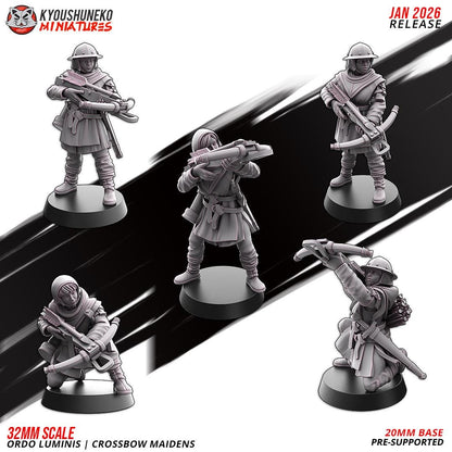 Ancient Chinese Cathay Ordo Luminis Maidens Crossbowmen Unit (10 models) Various Scales Historical Wargaming (US tariffs are pre-paid by us)