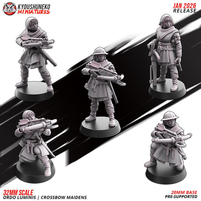 Ancient Chinese Cathay Ordo Luminis Maidens Crossbowmen Unit (10 models) Various Scales Historical Wargaming (US tariffs are pre-paid by us)