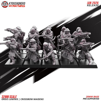 Ancient Chinese Cathay Ordo Luminis Maidens Crossbowmen Unit (10 models) Various Scales Historical Wargaming (US tariffs are pre-paid by us)