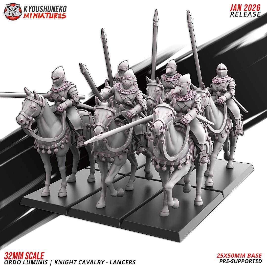 Ancient Chinese Cathay Ordo Luminis Knights Lancers (10 models) Crew Various Scales Historical Wargaming (US tariffs are pre-paid by us)