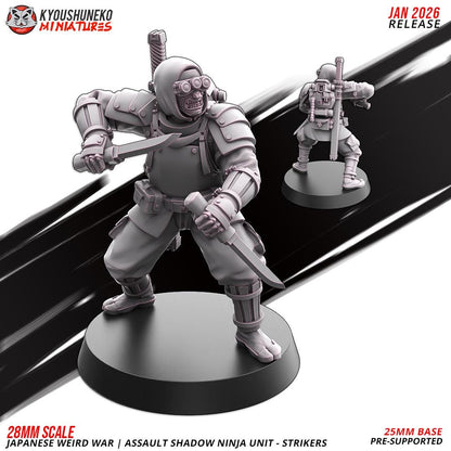 Weird War Japanese Assault Shadow Ninja Mele Unit (10 models) Various Scales SF Wargaming (US tariffs are pre-paid by us)