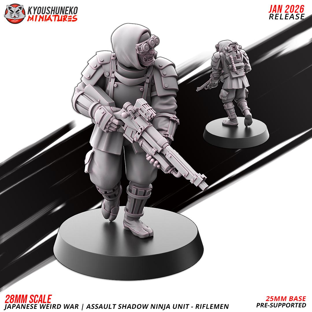 Weird War Japanese Assault Shadow Ninja Riflemen Unit (10 models) Various Scales SF Wargaming (US tariffs are pre-paid by us)