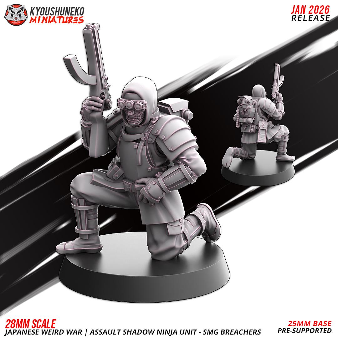 Weird War Japanese Assault Shadow Ninja SMG Unit (10 models) Various Scales SF Wargaming (US tariffs are pre-paid by us)