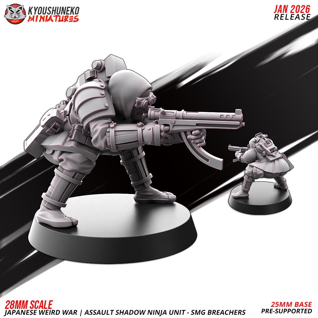 Weird War Japanese Assault Shadow Ninja SMG Unit (10 models) Various Scales SF Wargaming (US tariffs are pre-paid by us)