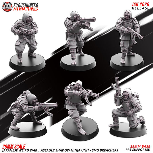 Weird War Japanese Assault Shadow Ninja SMG Unit (10 models) Various Scales SF Wargaming (US tariffs are pre-paid by us)