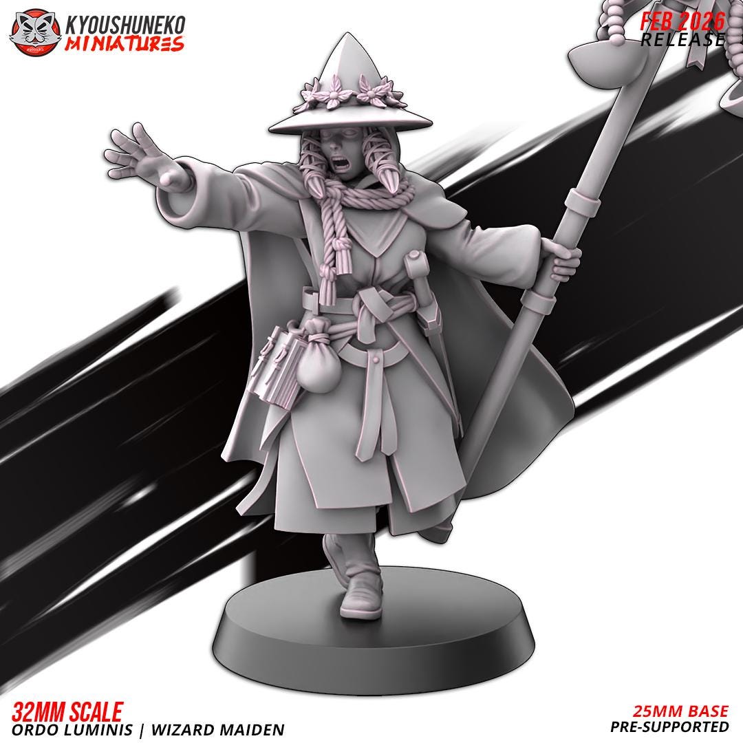 Ancient Chinese Cathay Ordo Luminis Wizard Maiden (1 model) Various Scales (US tariffs are pre-paid by us)