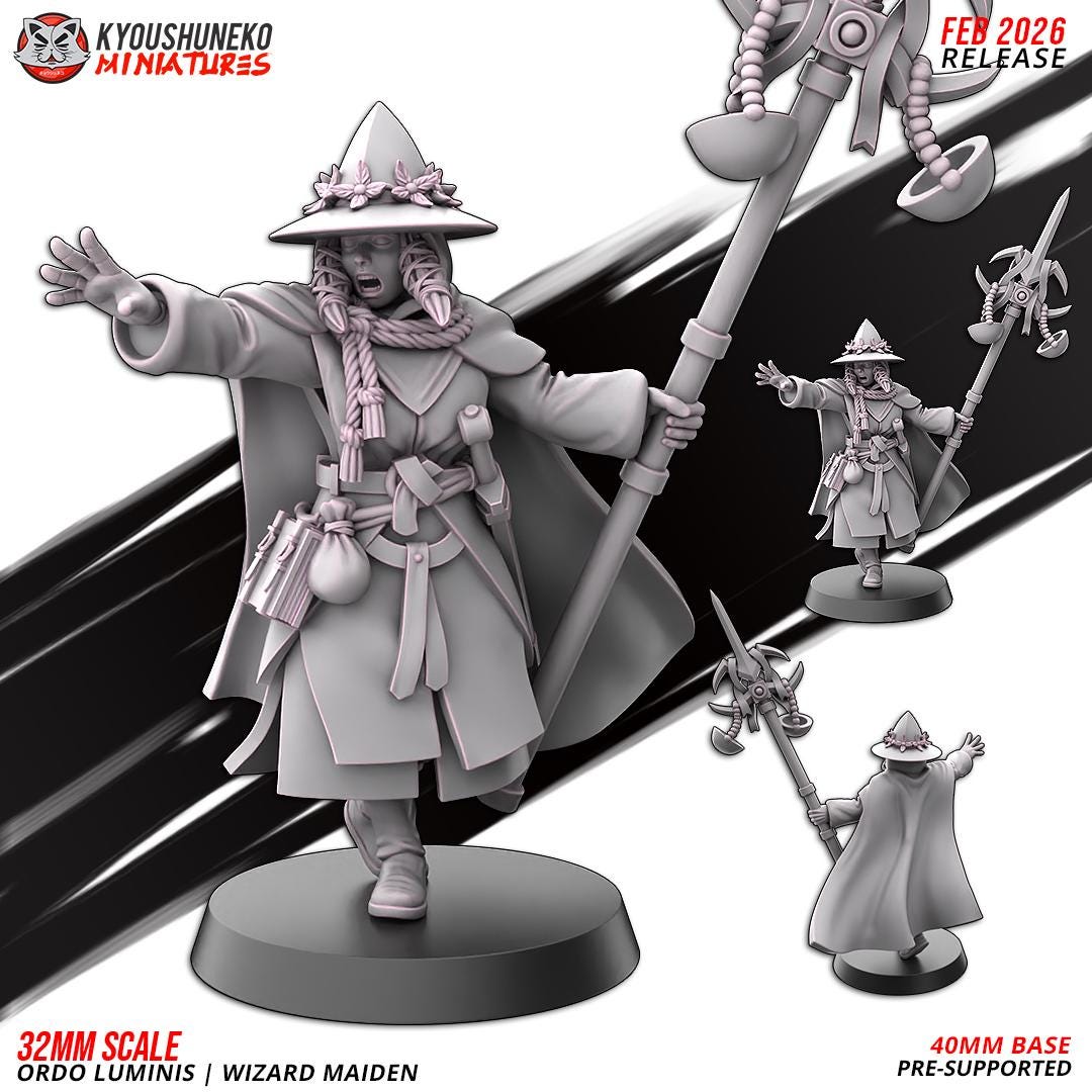 Ancient Chinese Cathay Ordo Luminis Wizard Maiden (1 model) Various Scales (US tariffs are pre-paid by us)