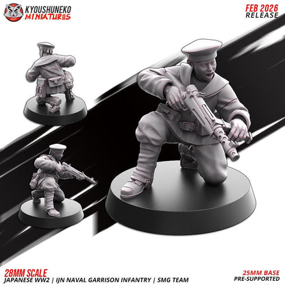 WWII Japanese Naval Garrison Infantry Squad SMGs (10 models) Various Scales Historical Wargaming (US tariffs are pre-paid by us)