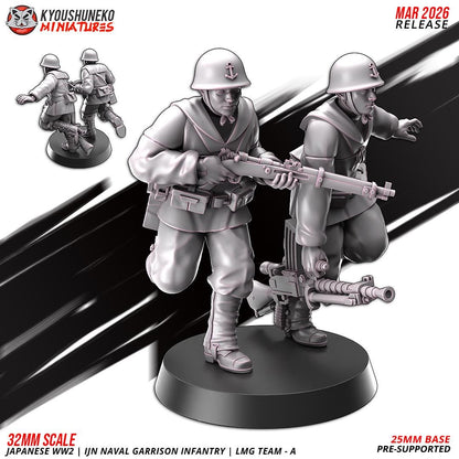 WWII Japanese Navy Garrison LMG Team (2 Models) Various Scales Historical Wargaming (US tariffs are pre-paid by us)