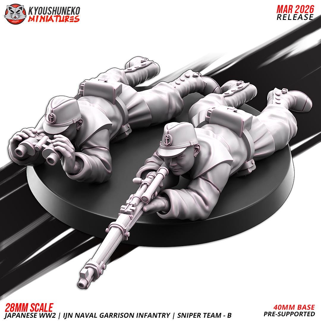WWII Japanese Navy Garrison Flamethrower Team (2 Models) Various Scales Historical Wargaming (US tariffs are pre-paid by us)