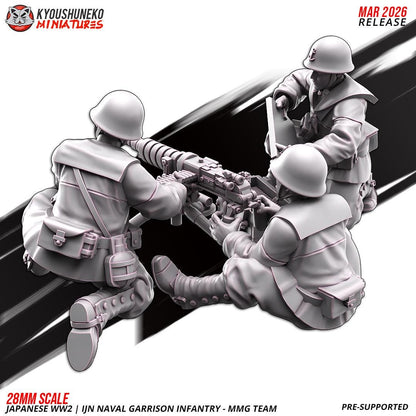 WWII Japanese Naval Garrison MMG Team (3 models) Various Scales Historical Wargaming (US tariffs are pre-paid by us)