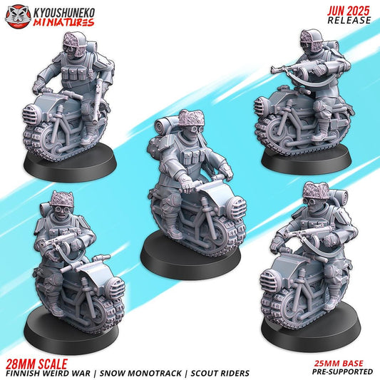 Weird War Finnish Scout Monotrack Scout Riders Squad (5 models) Various Scales Historical Wargaming (US tariffs are pre-paid by us)