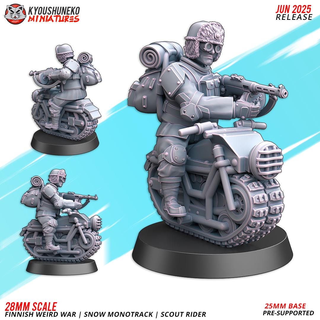 Weird War Finnish Scout Monotrack Scout Riders Squad (5 models) Various Scales Historical Wargaming (US tariffs are pre-paid by us)
