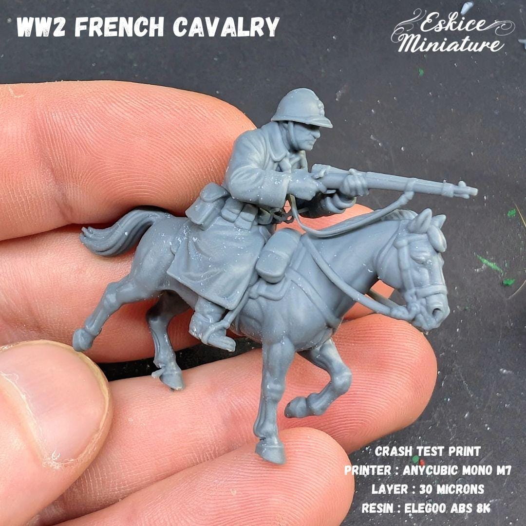 WWII French Cavalry Squad 2 (10 models) Various Scales Historical Wargaming (US tariffs are pre-paid by us)