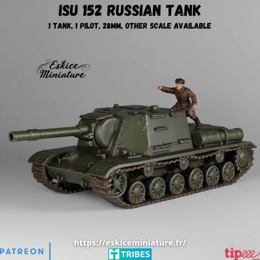 WWII Soviet ISU 152 Self Propelled Gun with Commander Various Scales Historical Wargaming (US tariffs are pre-paid by us)