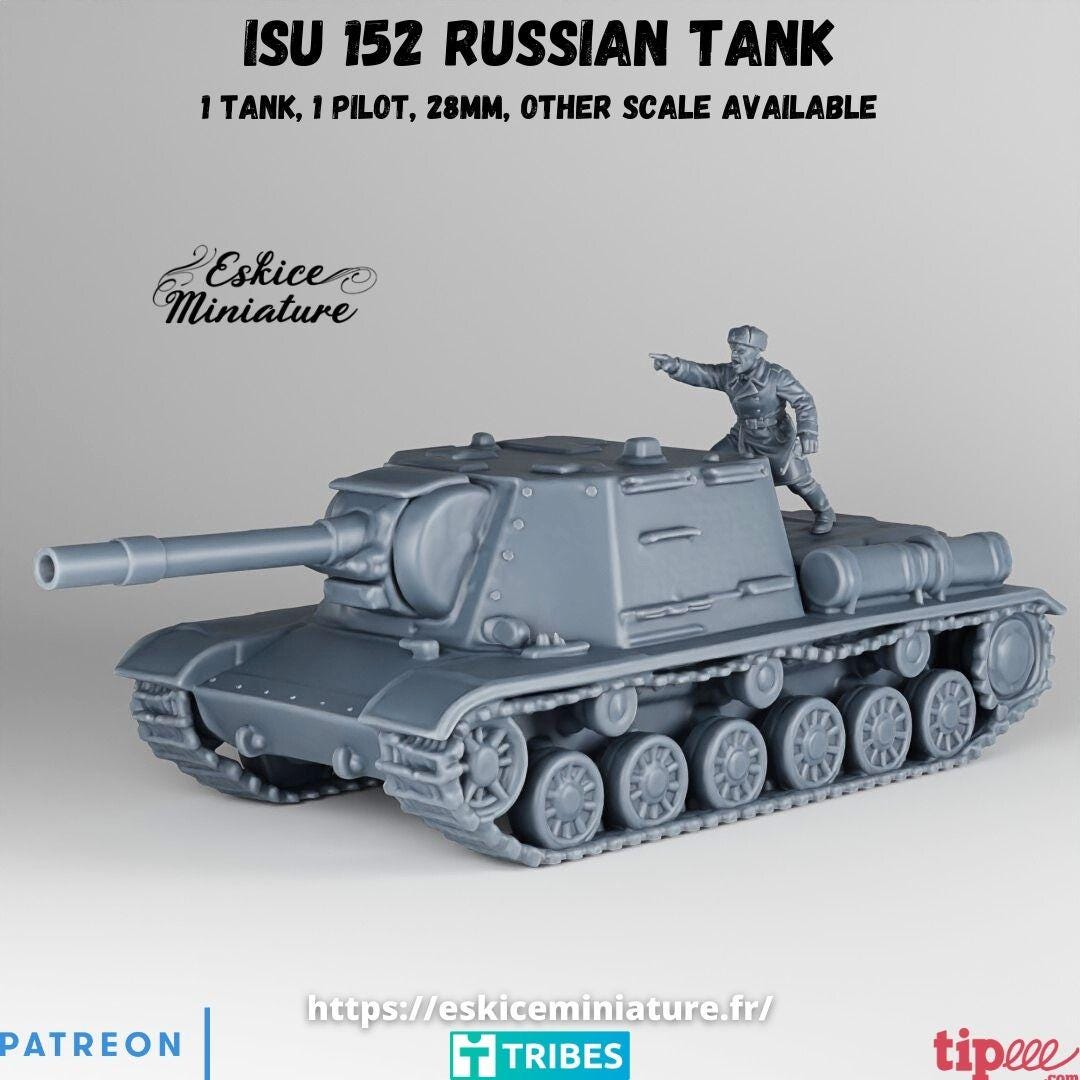 WWII Soviet ISU 152 Self Propelled Gun with Commander Various Scales Historical Wargaming (US tariffs are pre-paid by us)