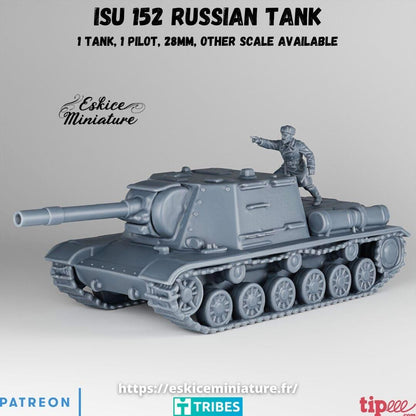 WWII Soviet ISU 152 Self Propelled Gun with Commander Various Scales Historical Wargaming (US tariffs are pre-paid by us)