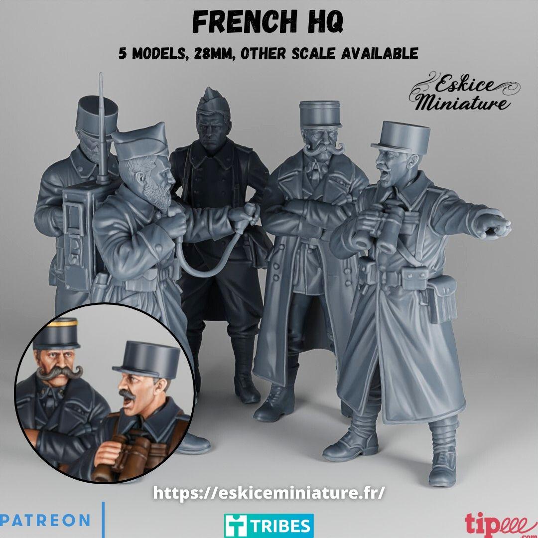 WWII French HQ Set (5 models) Various Scales Historical Wargaming (US tariffs are pre-paid by us)