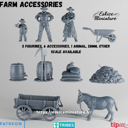 Farm Scatter Terrain and Farmers Set Various Scales Historical Wargaming (US tariffs are pre-paid by us)
