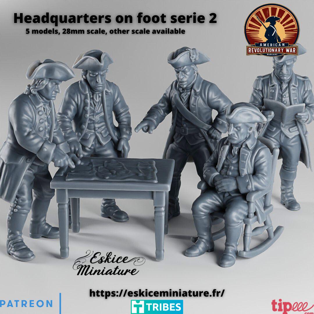 American Revolutionary War Command Set 2 (5 models) Various Scales Historical Wargaming (US tariffs are pre-paid by us)
