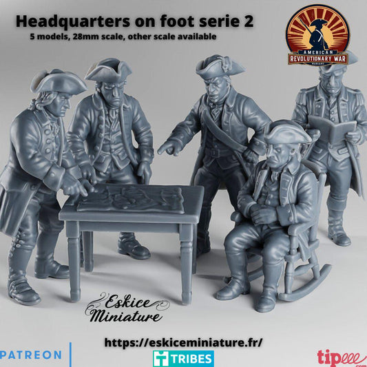 American Revolutionary War Command Set 2 (5 models) Various Scales Historical Wargaming (US tariffs are pre-paid by us)