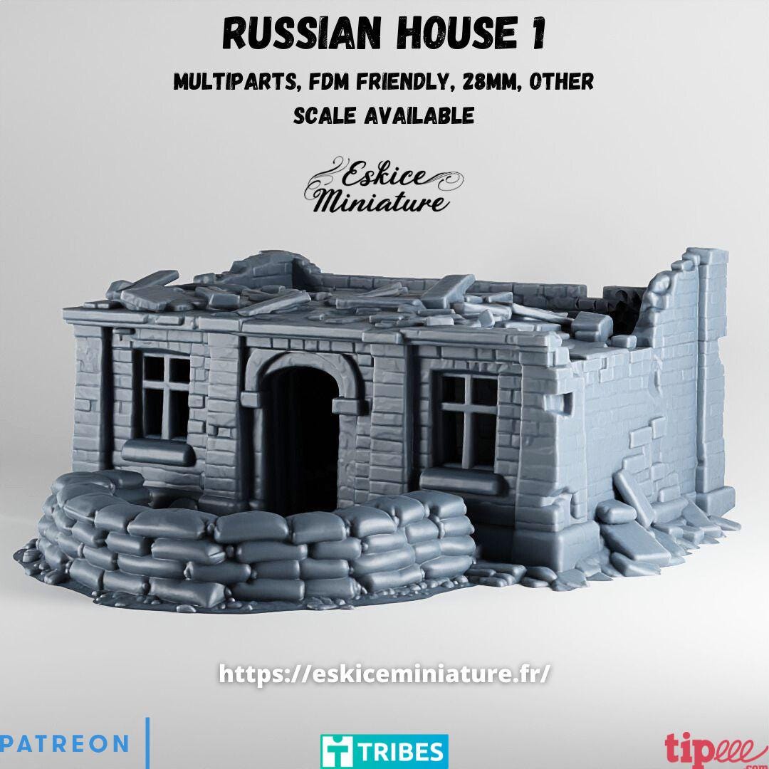 WWII Destroyed House 3 Various Scales Historical Wargaming (US tariffs are pre-paid by us)