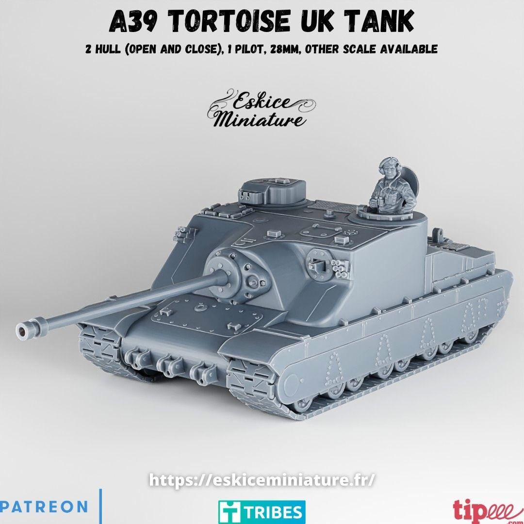 Modern British A39 Tortoise Heavy Assault Tank Various Scales Historical Wargaming Modern Warfare (US tariffs are pre-paid by us)