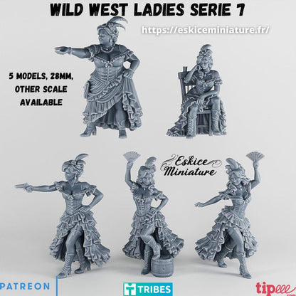 Wild West Courtesans Burlesque Dancers (5 models) Various Scales Historical Wargaming (US tariffs are pre-paid by us)