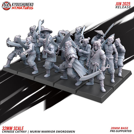 Ancient Chinese Cathay Murim Warriors Swordsmen Unit (10 models) Various Scales Historical Wargaming (US tariffs are pre-paid by us)