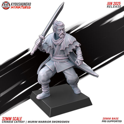 Ancient Chinese Cathay Murim Warriors Swordsmen Unit (10 models) Various Scales Historical Wargaming (US tariffs are pre-paid by us)